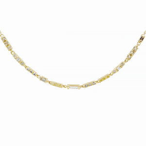 Astro multi diamond line necklace (center baguette diamond)