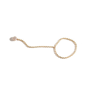 Elements long chain one diamond ring