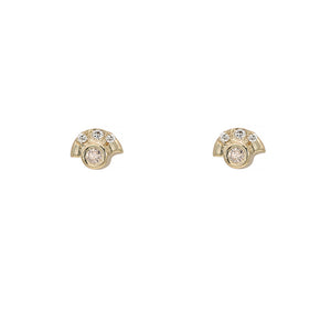 Gravity champagne diamond arched stud earrings