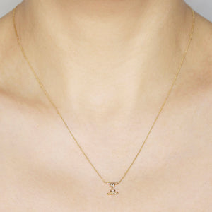 Gravity reflection baguette diamond necklace