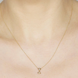 Gravity reflection round diamond necklace