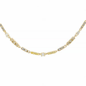 Astro multi diamond line necklace (center princess cut diamond)