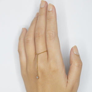 Elements long chain one diamond ring