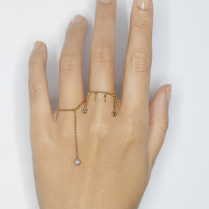 Elements long chain one diamond ring