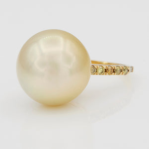 Galaxy South Sea pearl color diamond ring