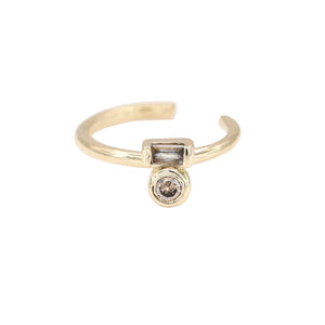 Gravity double champagne diamond ear cuff