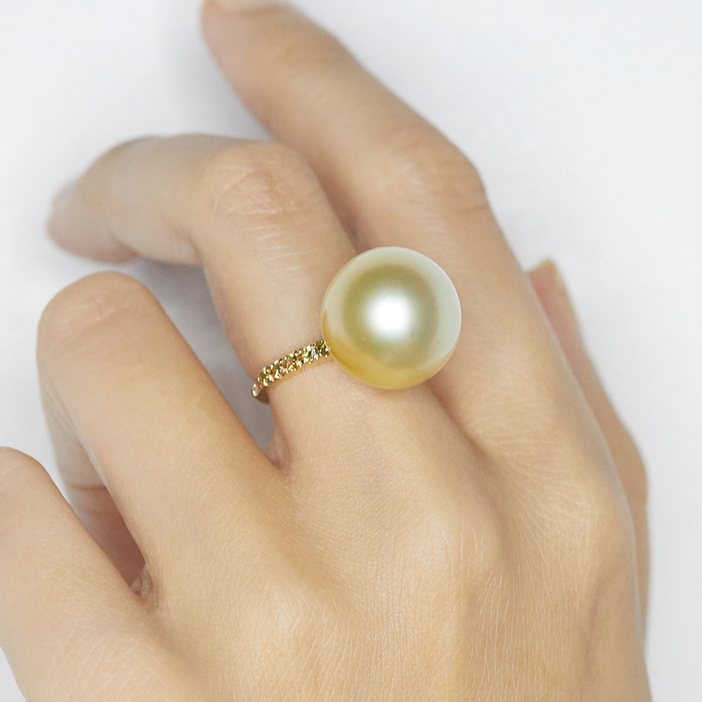 Galaxy South Sea pearl color diamond ring