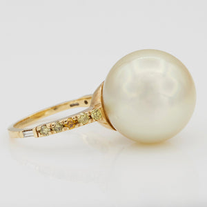 Galaxy South Sea pearl color diamond ring