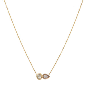 Galaxy double diamond necklace - oval & pear
