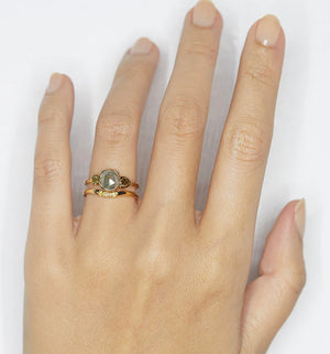 XW Bridal curved yellow diamond band