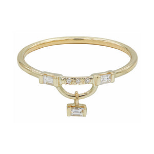 Gravity baguette diamond balance shake ring