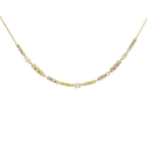 Astro multi diamond line necklace (center princess cut diamond)