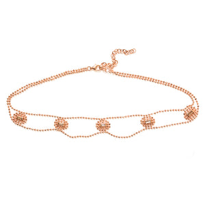 Elements rose gold baguette diamond choker