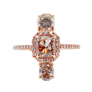 Galaxy natural color diamond rose gold ring