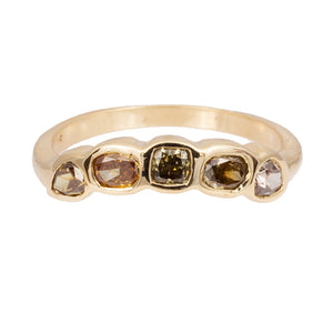 Stardust curved multi diamond band