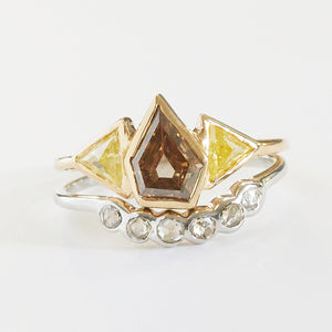 XW Bridal orange brown diamond ring