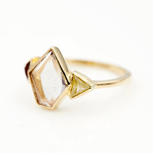 XW Bridal light pink sapphire diamond ring