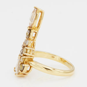 Comet rose cut diamond power ring