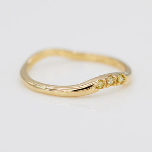 XW Bridal curved yellow diamond band