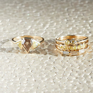 XW Bridal orange brown diamond ring