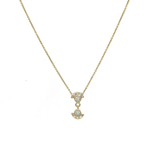 Gravity reflection round diamond necklace