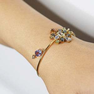 Galaxy multi color sapphire diamond bracelet