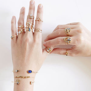 Stardust V multi natural color diamond band
