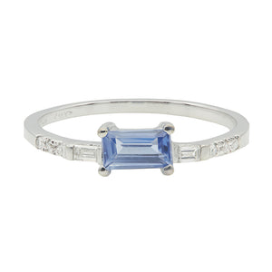 XW Bridal emerald cut sapphire diamond ring