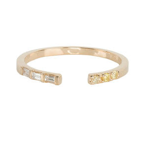 Astro white and yellow diamond open band