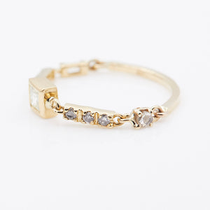 Astro princess cut diamond chain ring