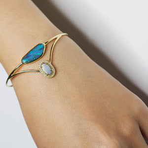 Galaxy Australian opal diamond cuff