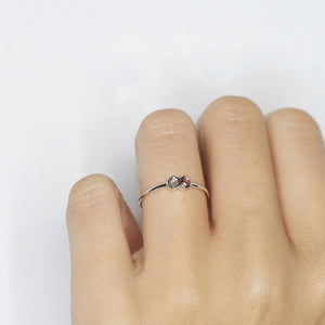 XW Bridal hexagon twin diamond white gold band