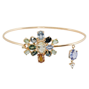 Galaxy multi color sapphire diamond bracelet