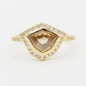 Galaxy fancy cut orange brown diamond ring