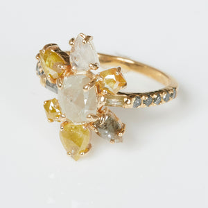natural color rose cut diamond Galaxy ring
