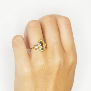 Galaxy shield champagne diamond ring
