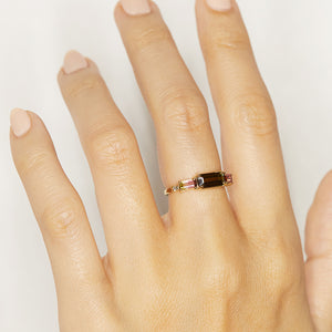 green and watermelon tourmaline diamond Galaxy Ring