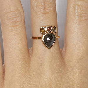 Heart of Light brown rose cut diamond ring