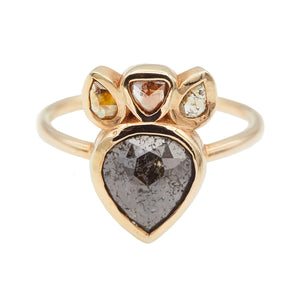 Heart of Light brown rose cut diamond ring