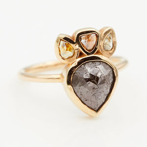 Heart of Light brown rose cut diamond ring