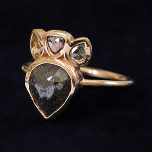 Heart of Light brown rose cut diamond ring