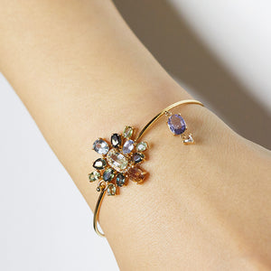 Galaxy multi color sapphire diamond bracelet