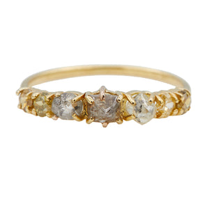 Stardust rough 7 color diamonds band