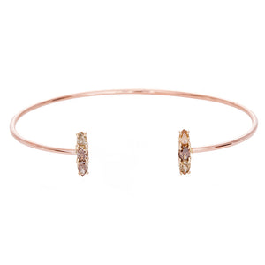 Stardust rose gold natural color diamond cuff