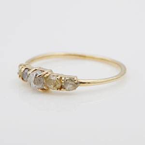 Stardust rough multi color diamond ring