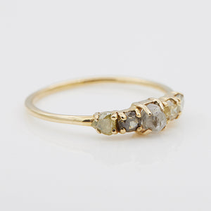 Stardust rough multi color diamond ring