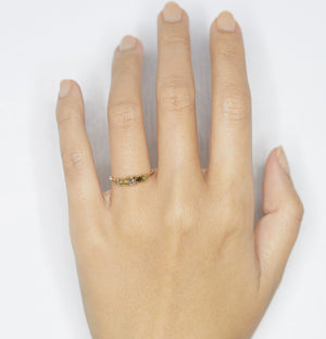 Stardust rough multi color diamond ring