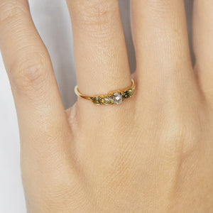 Stardust rough multi color diamond ring