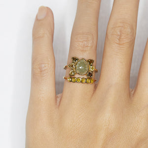 Stardust gray pear diamond ring