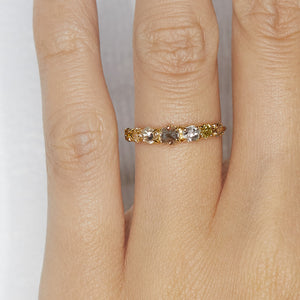 Stardust rough 7 color diamonds band